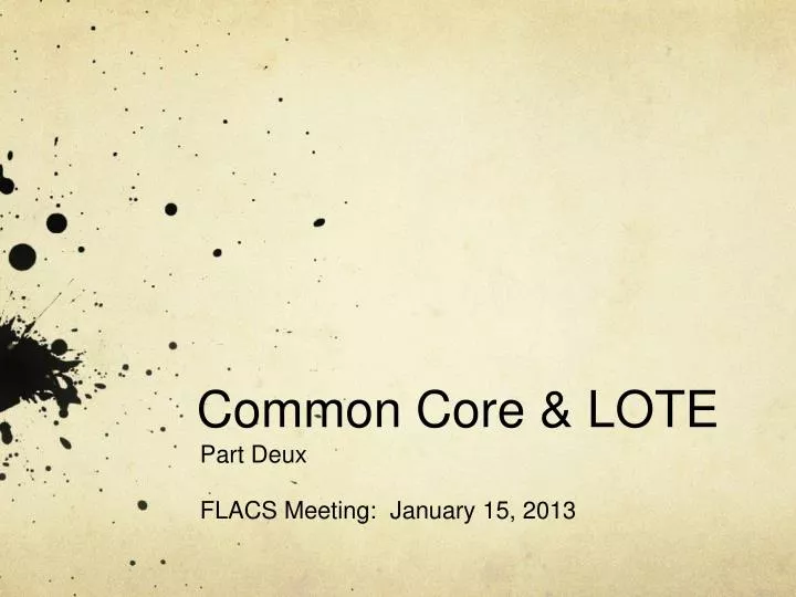 common core lote