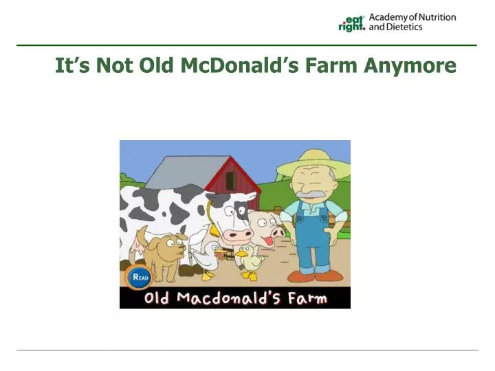 it s not old mcdonald s farm anymore