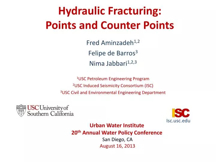 hydraulic fracturing points and counter points