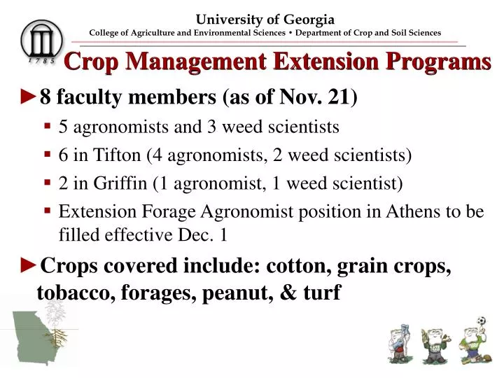 crop management extension programs