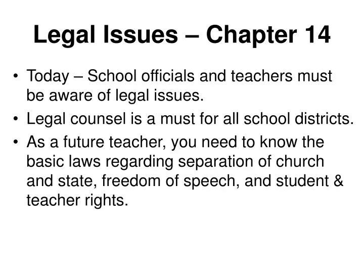 legal issues chapter 14
