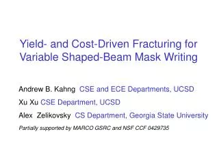 Yield- and Cost-Driven Fracturing for Variable Shaped-Beam Mask Writing