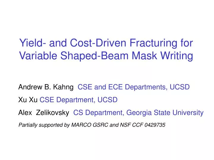 yield and cost driven fracturing for variable shaped beam mask writing