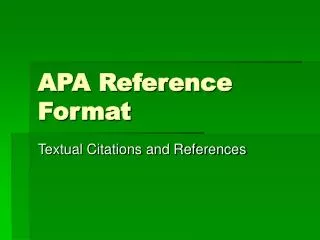 APA Reference Format