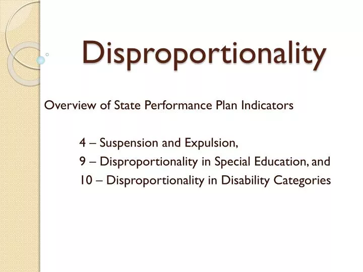 disproportionality