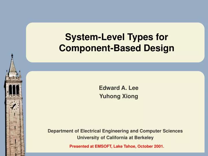 system level types for component based design