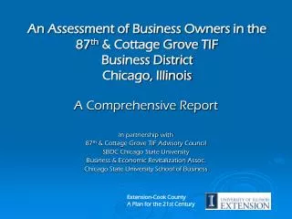 An Assessment of Business Owners in the 87 th &amp; Cottage Grove TIF Business District Chicago, Illinois