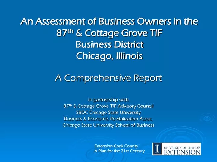 an assessment of business owners in the 87 th cottage grove tif business district chicago illinois