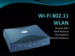 Wi-Fi 802.11 WLAN