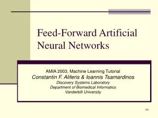 Feed-Forward Artificial Neural Networks