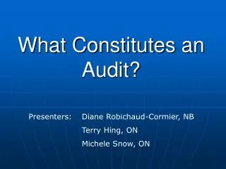 What Constitutes an Audit?