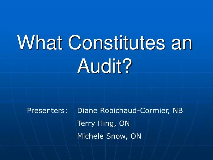 what constitutes an audit