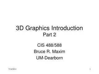 3D Graphics Introduction Part 2
