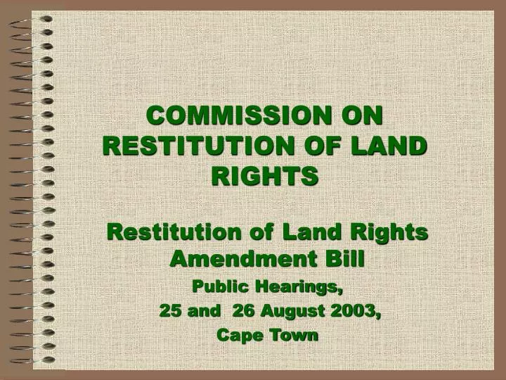 commission on restitution of land rights