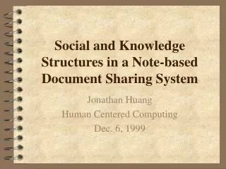 Social and Knowledge Structures in a Note-based Document Sharing System
