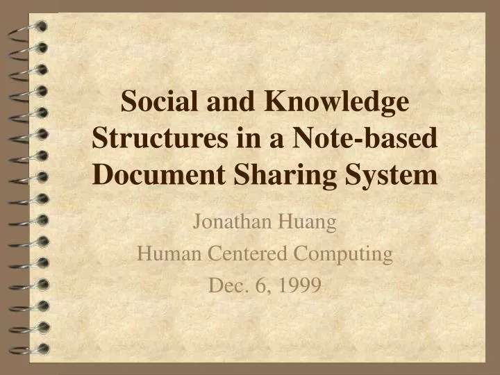 social and knowledge structures in a note based document sharing system