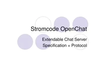 Stromcode OpenChat