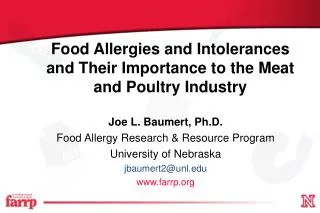 Food Allergies and Intolerances and Their Importance to the Meat and Poultry Industry