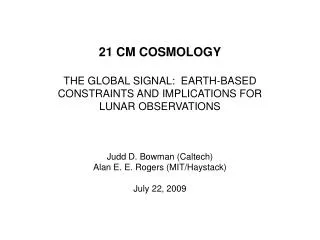 21 cm cosmology = The history of hydrogen gas