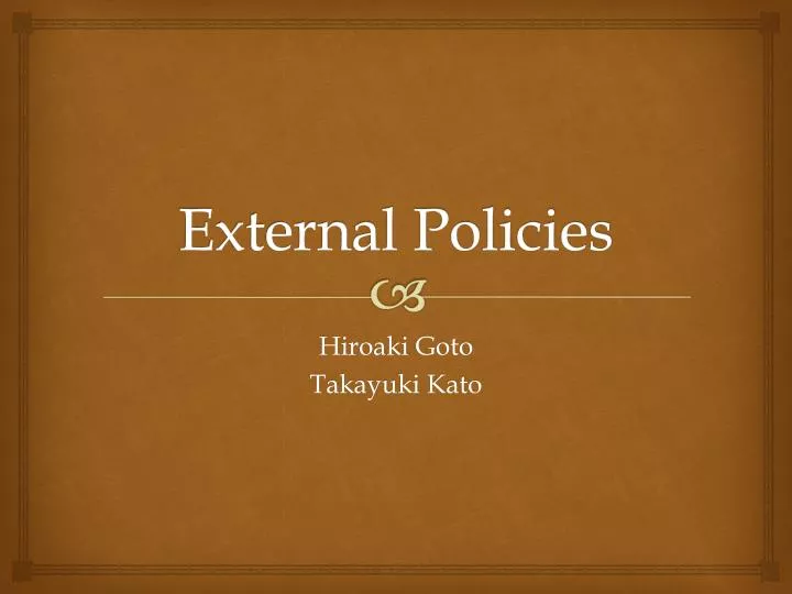 external policies