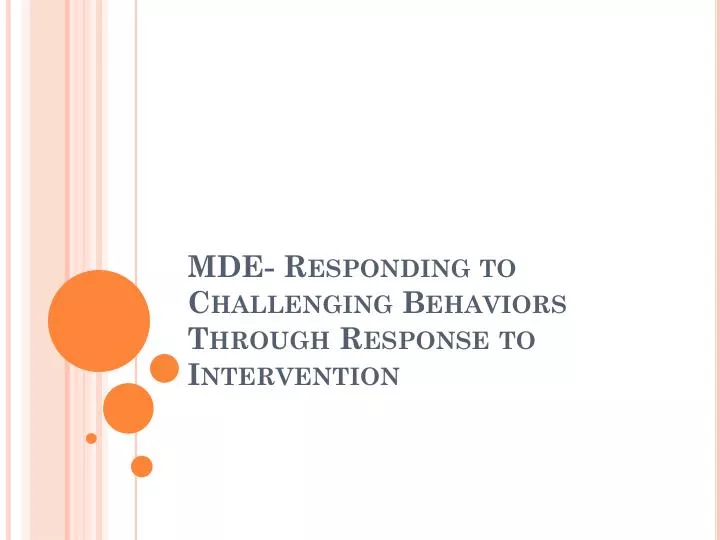 mde responding to challenging behaviors through response to intervention