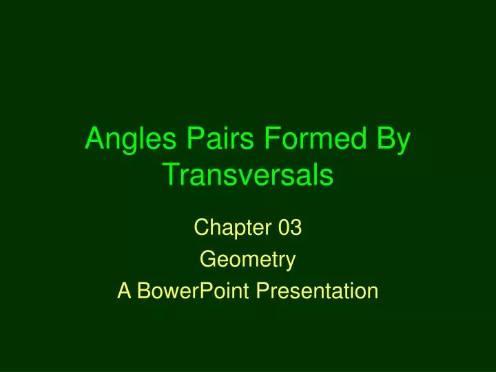 angles pairs formed by transversals