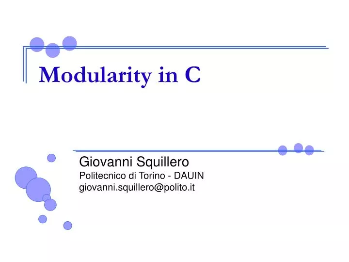 modularity in c