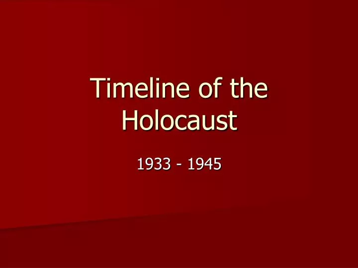 timeline of the holocaust