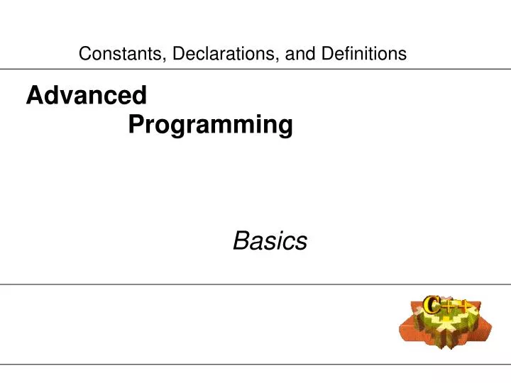 constants declarations and definitions