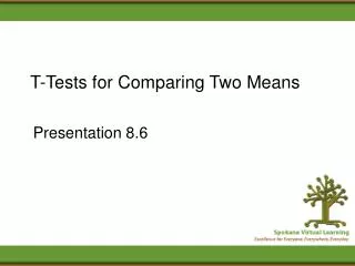T-Tests for Comparing Two Means