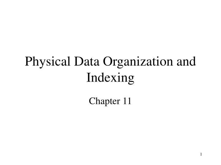 physical data organization and indexing