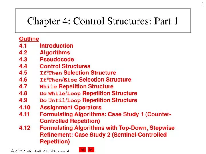 chapter 4 control structures part 1