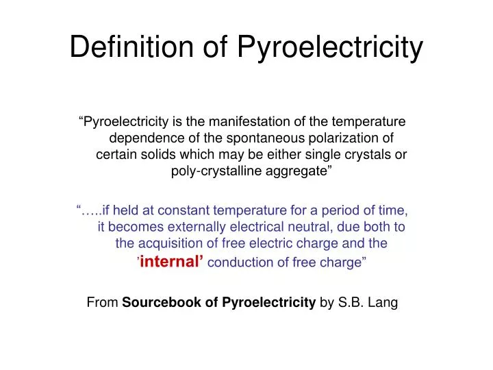 definition of pyroelectricity