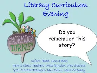 Literacy Curriculum Evening