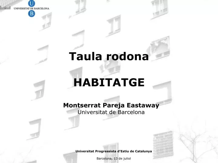 taula rodona habitatge