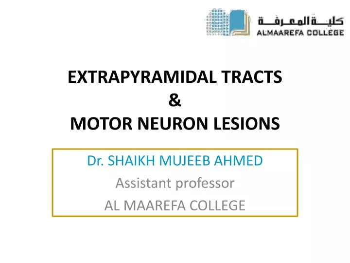 extrapyramidal tracts motor neuron lesions