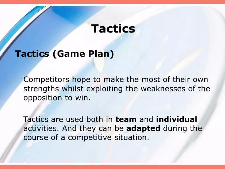 tactics