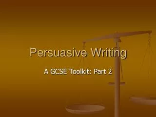 Persuasive Writing