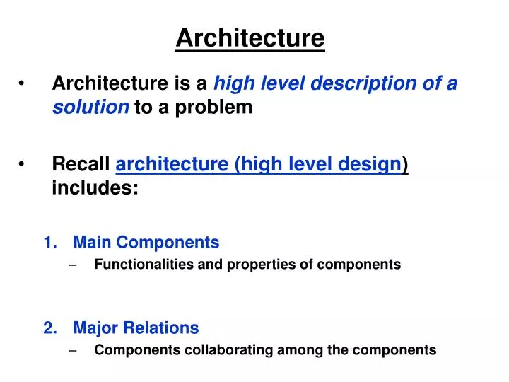 High-level explanation