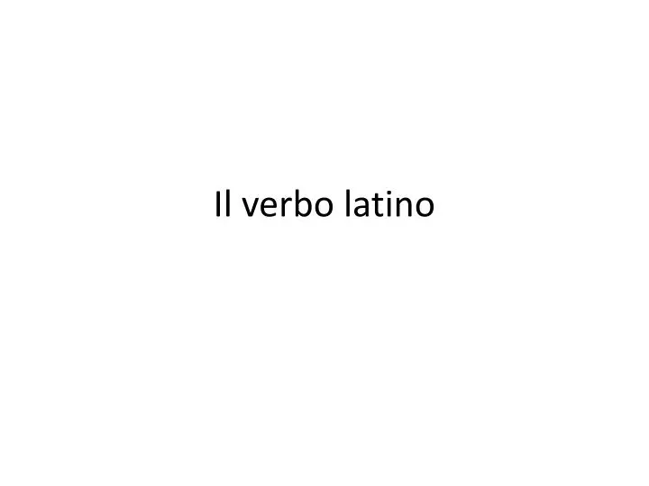 il verbo latino