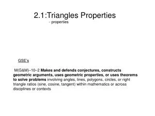 2.1:Triangles Properties