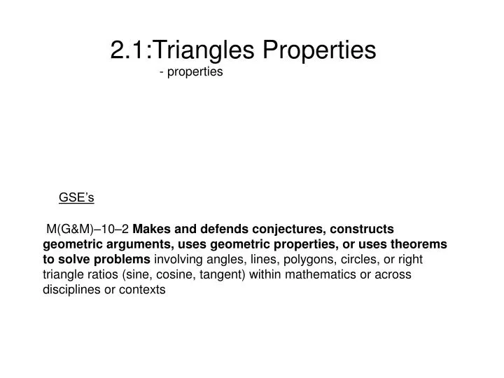 2 1 triangles properties