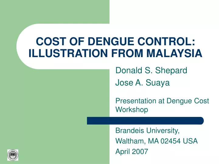 cost of dengue control illustration from malaysia