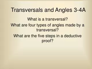 transversals and angles 3 4a