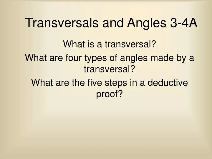 transversals and angles 3 4a