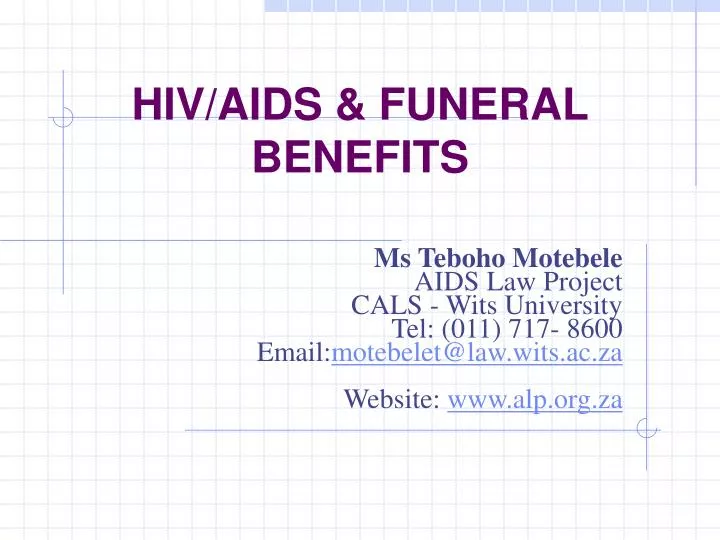 hiv aids funeral benefits