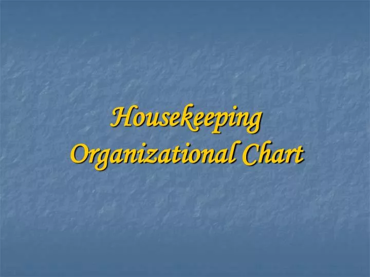 housekeeping organizational chart