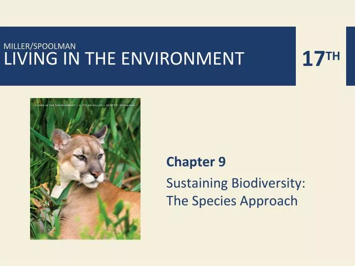 chapter 9 sustaining biodiversity the species approach