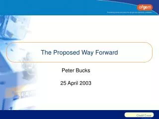 The Proposed Way Forward