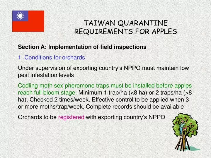 taiwan quarantine requirements for apples